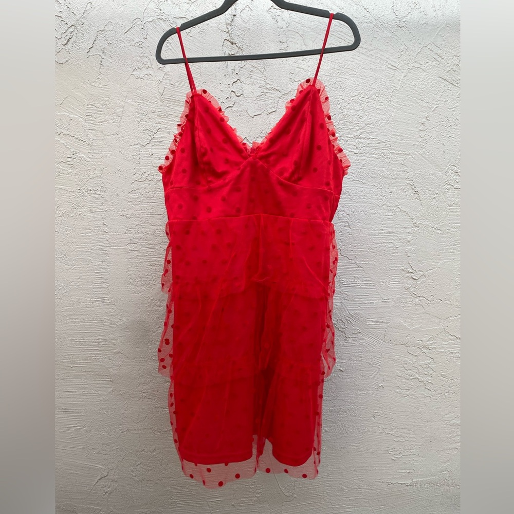 Elegant Red Polka Dot Dress